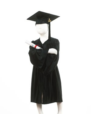 Child's Black Graduation Gown and Cap Souvenir Set