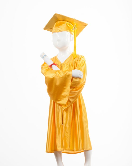 Child's Gold Graduation Gown and Cap Souvenir Set