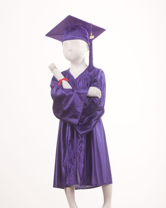 Child's Purple Graduation Gown and Cap Souvenir Set