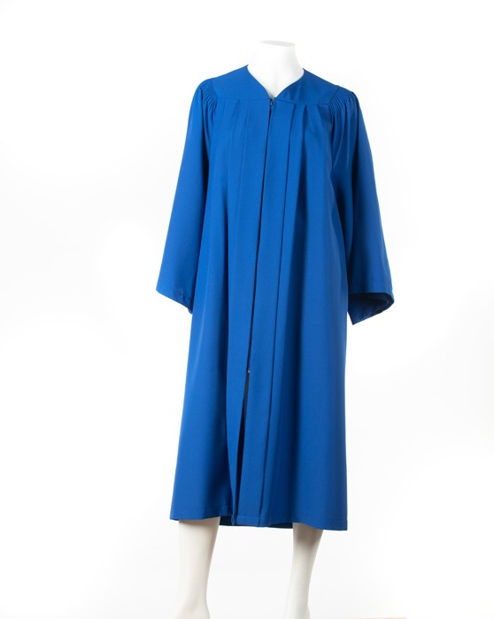 Graduation gown with fluting royal blue