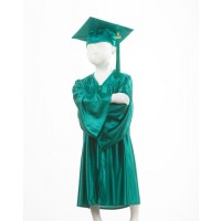 Child's Emerald Green Graduation Gown and Cap Souvenir Set