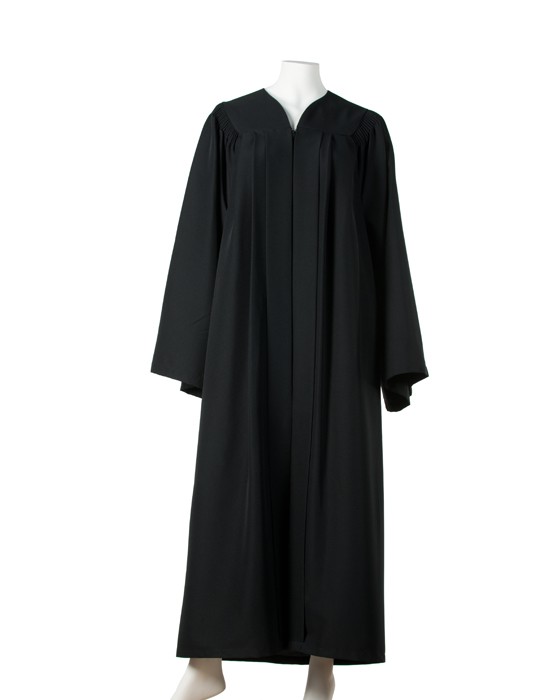 Graduation gown with fluting 'Full Fit' (Black)